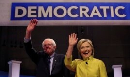 Democratic U.S. presidential candidates Senator Bernie Sanders and former Secretary of State Hillary Clinton on Feb. 11, 2016.