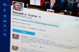 FILE photo shows Trump's tweeter feed on a computer screen in Washington.