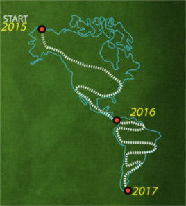 Cycle4Recycle's Route from Alaska to Argentina