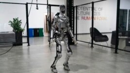 Humanoid robot Figure 01 is demonstrated at Figure AI's test facility in Sunnyvale, Calif., Tuesday, Oct. 3, 2023. 