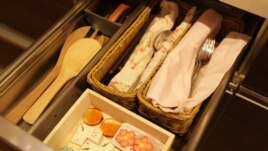 Organizing expert Marie Kondo keeps clutter out of a kitchen drawer. (Photo Credit: Natsuno Ichigo)