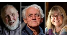 A combination picture shows the Nobel Prize for Physics 2018 award winners (L-R) Arthur Ashkin of the U.S., Gerard Mourou of France and Donna Strickland of Canada, October 2, 2018. (REUTERS)