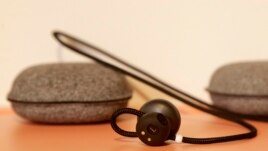 Google Pixel Buds are shown at a Google event at the SFJAZZ Center in San Francisco, Wednesday, Oct. 4, 2017. (AP Photo/Jeff Chiu)