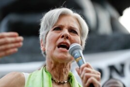 Dr. Jill Stein, presumptive Green Party presidential nominee, speaks at a rally in Philadelphia, July 27, 2016, during the third day of the Democratic National Convention.