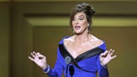 Former Olympian Caitlyn Jenner speaks on stage at the Glamour Women of the Year Awards where she receives an award, in New York, Nov. 9, 2015.