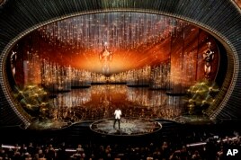 Host Chris Rock speaks at the Oscars on Sunday, Feb. 28, 2016, at the Dolby Theatre in Los Angeles. (Photo by Chris Pizzello/Invision/AP)