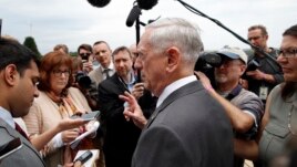 Defense Secretary Jim Mattis speaks with the media at the Pentagon, Wednesday, June 20, 2018, in Washington. (AP Photo/Alex Brandon)