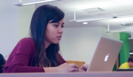 Nik Azmin studies at Fenwick Library at George Mason University