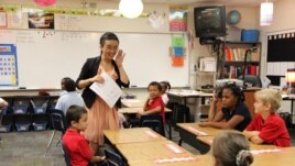 A Mandarin teacher guides students through a language lesson in Macon, Georgia. (Courtesy of Bibb County School District)