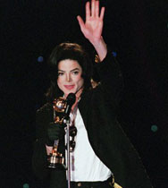 Jackson waves after receiving a World Music Award for 