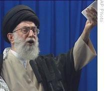 Khamenei Says Protests Over Iran Vote Must End 