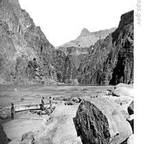 A picture from one of Powell's trips down the Colorado River