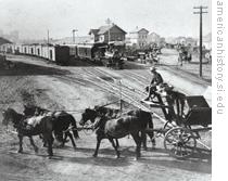 Watsonville, California, freight yards, 1890s