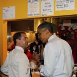 President Obama and Russian President Dmitry Medvedev ordering hamburgers in Arlington, Virginia last month